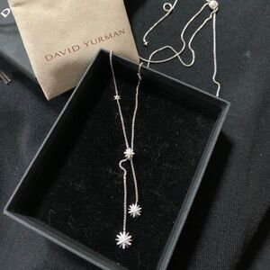 David Yurman Silver Necklace with Starburst Charms